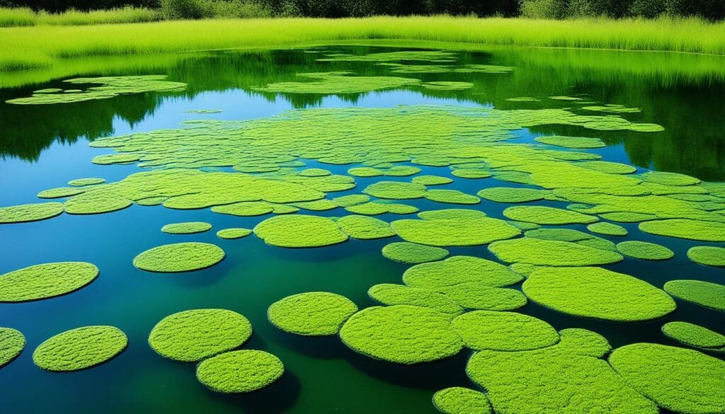 Algen in einem Teich